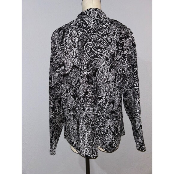 Chico’s Travelers Women’s Size 3/XL Paisley Crinkle Evening Blazer Jacket - Picture 8 of 9